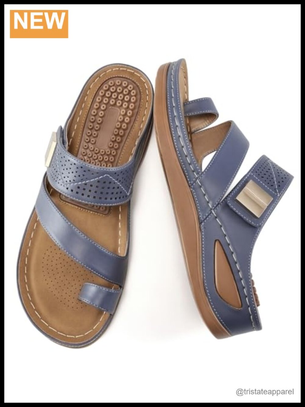 Womens Orthopedic Wedge Sandals Faux Leather Comfort Walking Beach